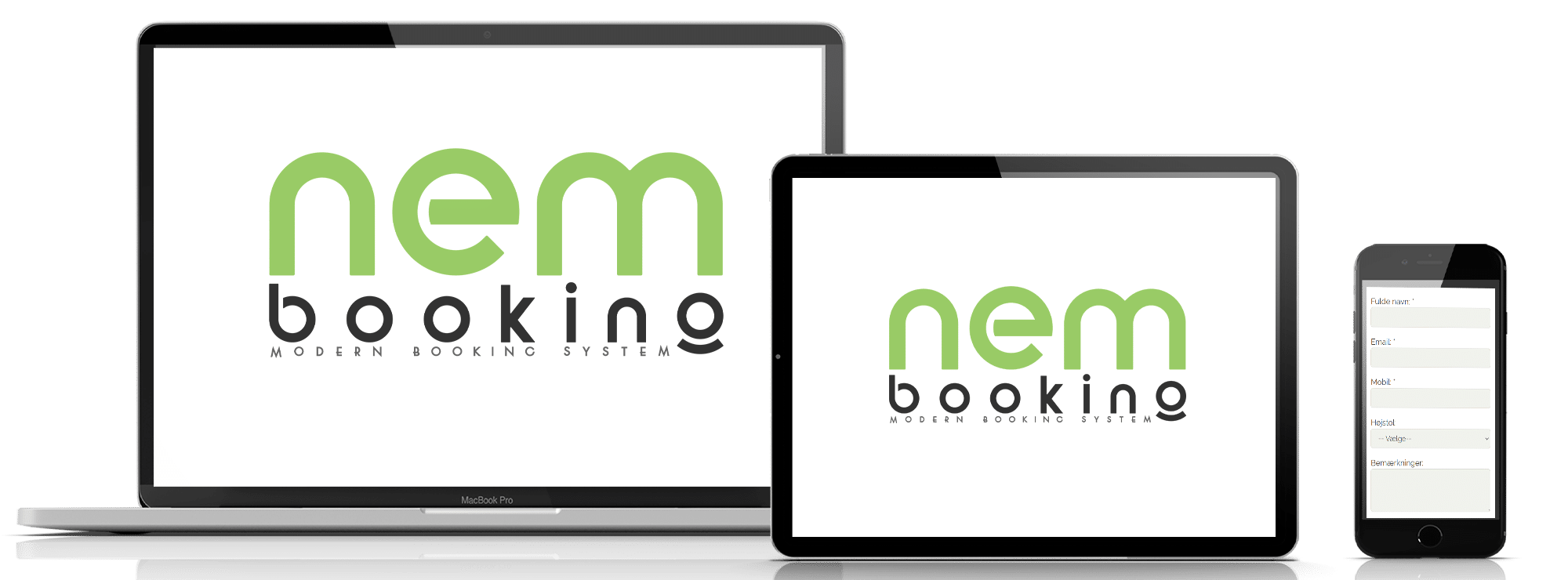 Nem Booking til computer, ipad og telefon Nem Booking responsiv til computer, ipad og telefon